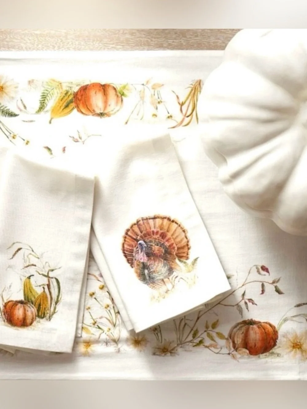 Pottery Barn Bedford Harvest Cotton/Linen Table Runner